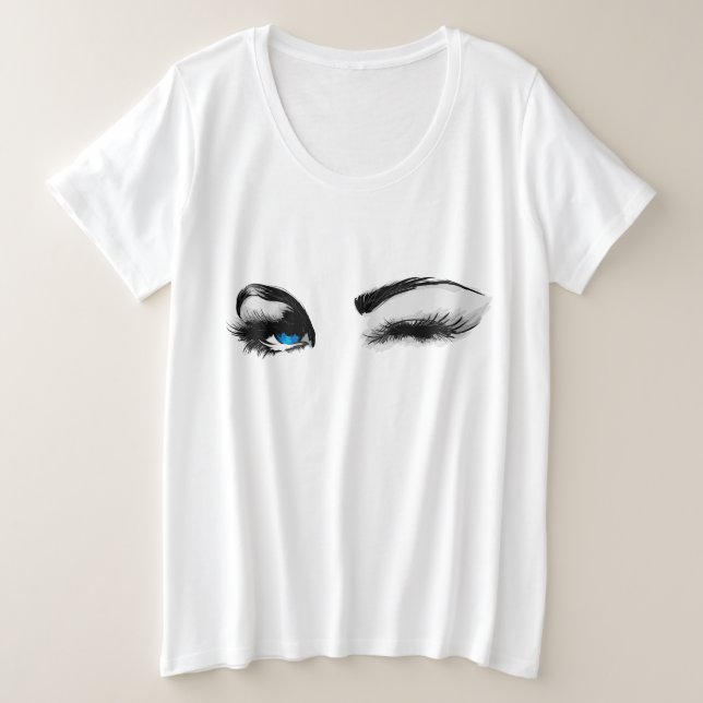 Winking Plus Size T-Shirt (Design Front)