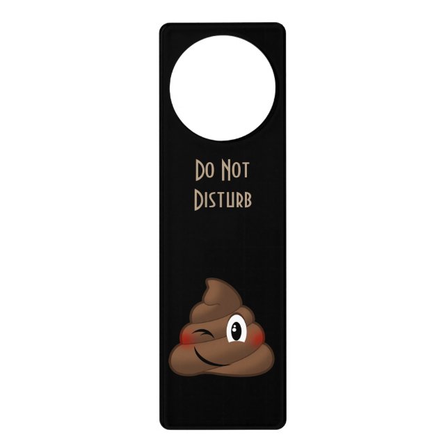 Winking Poop Emoji Door Hanger (Front)