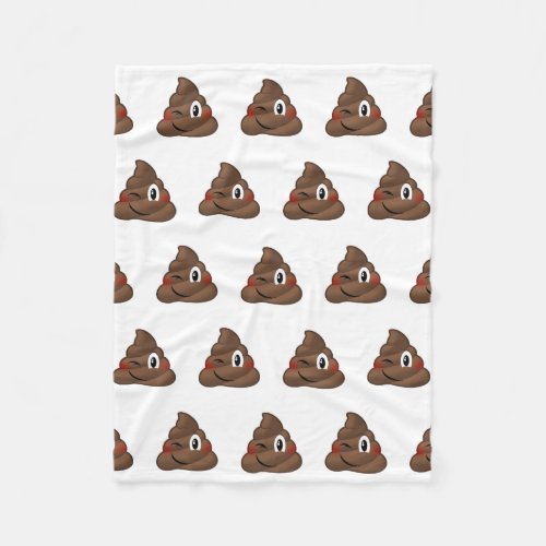 Winking Poop Emoji Fleece Blanket