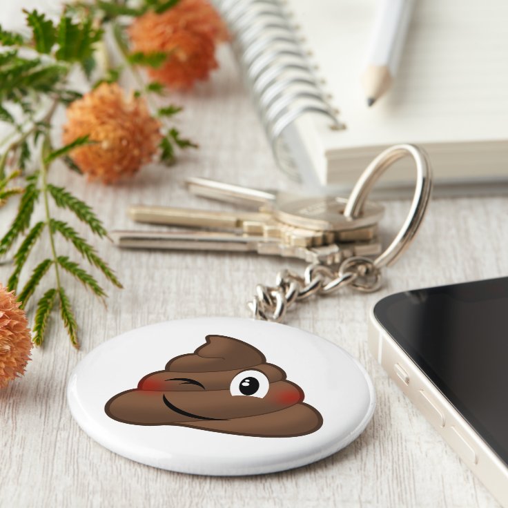 Winking Poop Emoji Keychain Zazzle