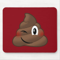 Winking Poop Emoji Mouse Pad