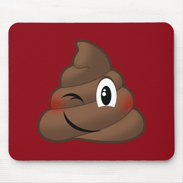 Winking Poop Emoji Mouse Pad Zazzle