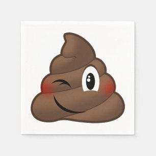 Winking Poop Emoji Napkins