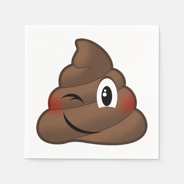 Winking Poop Emoji Napkins (Front)