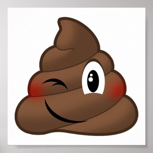 Winking Poop Emoji Poster