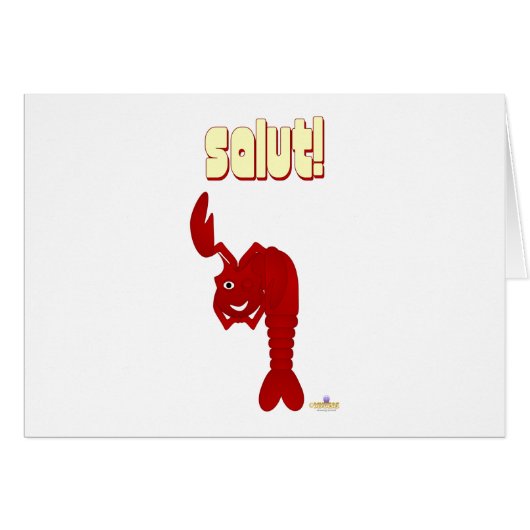 Winking Red Lobster Salut Cards (Front Horizontal)
