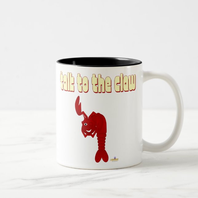 Winking Red Lobster Talk To The Claw Two-Tone Coffee Mug (Right)
