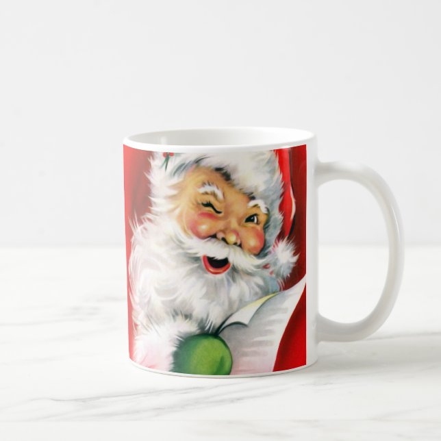 Winking Santa Christmas List Coffee Mug (Right)