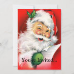 Winking Santa Christmas List Invitation