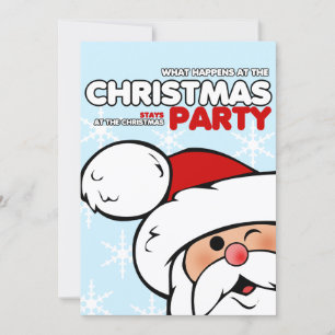 Winking Santa Christmas Party Invitations