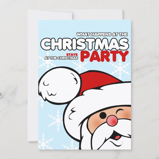 Winking Santa Christmas Party Invitations (Front)