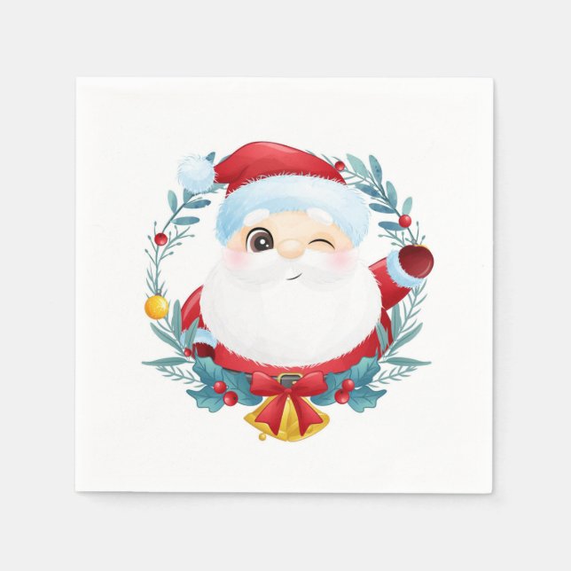 Winking Santa  Napkins (Front)