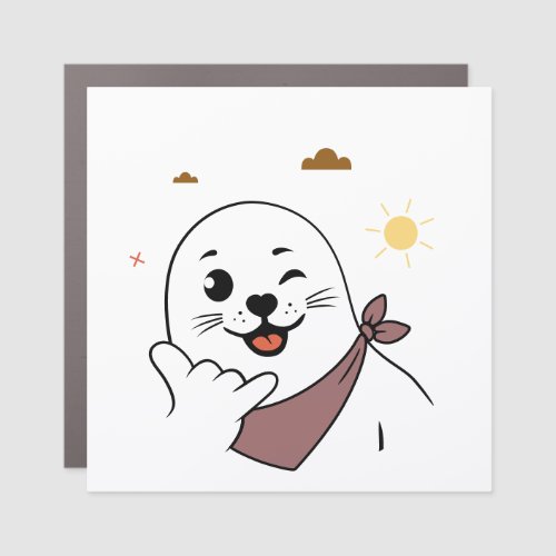 Winking Seal Wearing a Bandana Throwing Shaka Sign