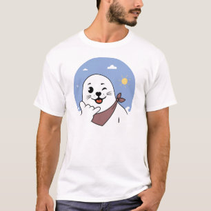 Winking Seal Wearing a Bandana Throwing Shaka Sign T-Shirt