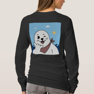 Winking Seal Wearing a Bandana Throwing Shaka Sign T-Shirt