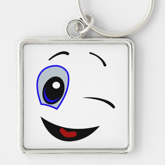 WINKING SMILEY FACE KEYCHAIN (Front)