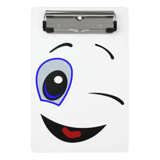 WINKING SMILEY FACE MINI CLIPBOARD (Front)