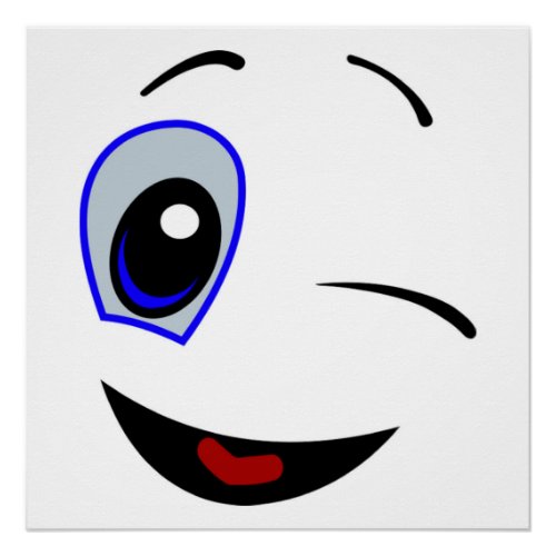 WINKING SMILEY FACE POSTER