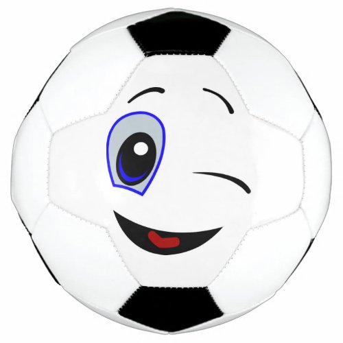 WINKING SMILEY FACE SOCCER BALL