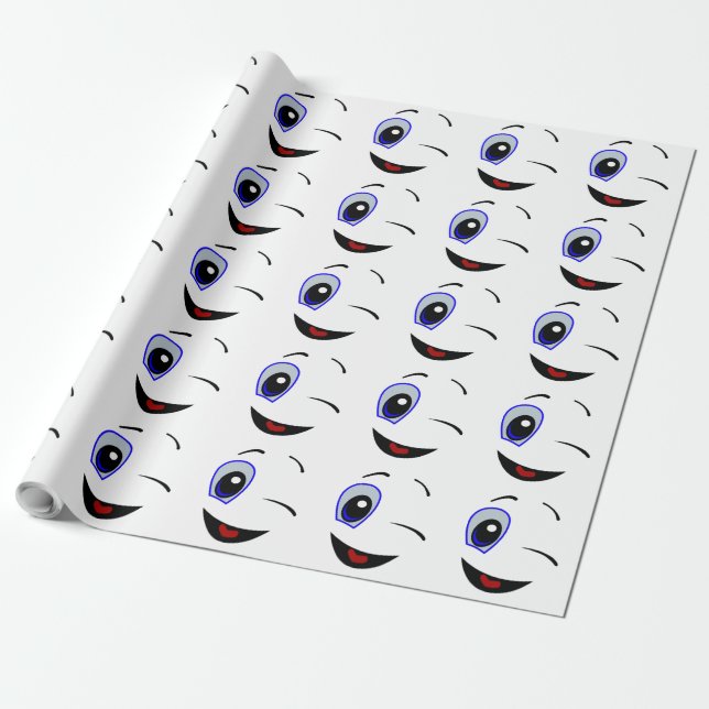 WINKING SMILEY FACE WRAPPING PAPER (Unrolled)
