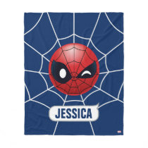 Winking Spider-Man Emoji Fleece Blanket