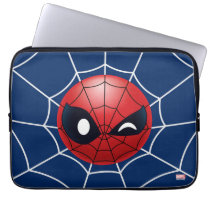 Winking Spider-Man Emoji Laptop Sleeve
