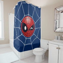 Winking Spider-Man Emoji Shower Curtain