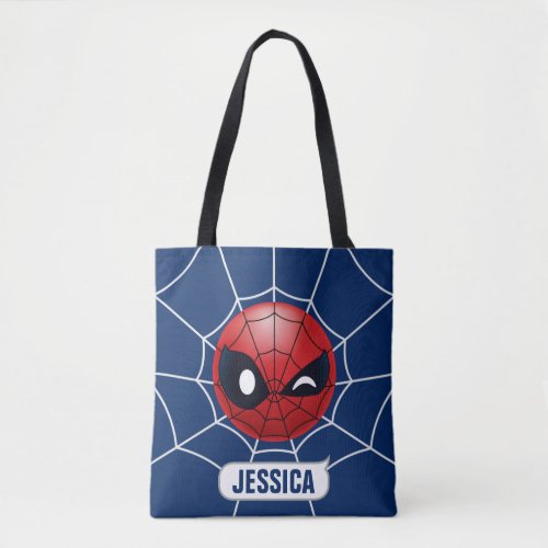 Winking Spider_Man Emoji Tote Bag