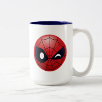 Winking Spider-Man Emoji Two-Tone Coffee Mug
