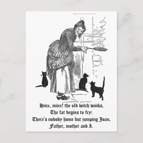 Winking Witch Nursery Rhyme Postcard