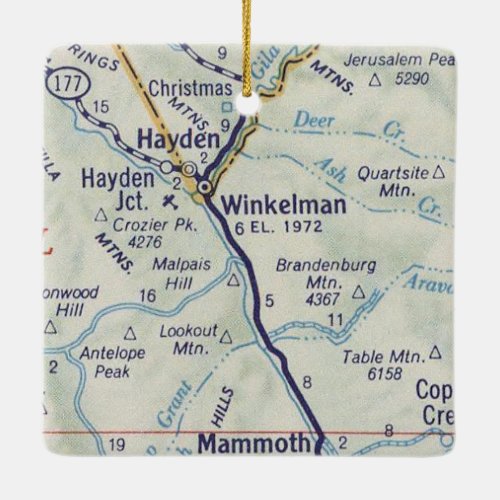 Winkleman AZ Vintage Map Ceramic Ornament