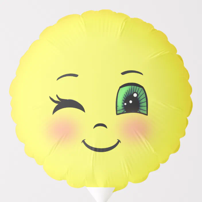 Winky Sun Happy Face Emoji Balloon Zazzle Com