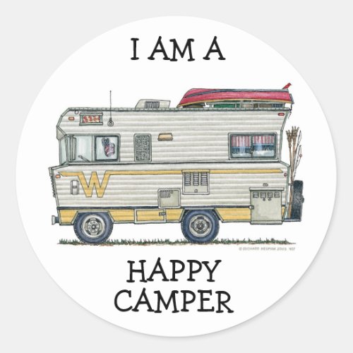 Winnebago Camper RV Apparel Classic Round Sticker