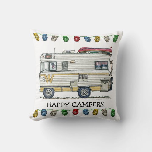 Winnebago Camper RV Apparel Throw Pillow