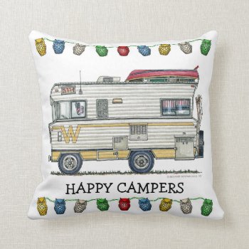 Winnebago Camper Rv Apparel Throw Pillow by art1st at Zazzle