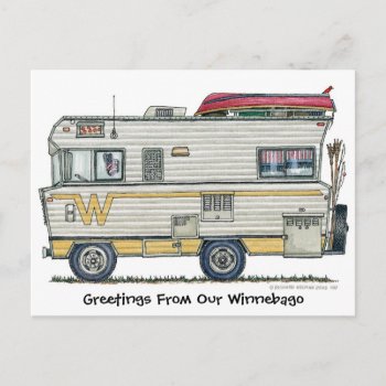 Winnebago Camper Rv Post Cards by art1st at Zazzle