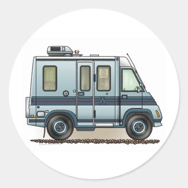 Winnebago LeSharo Camper RV Classic Round Sticker (Front)