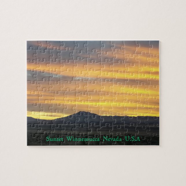 Winnemucca Nevada sunset seen Jigsaw Puzzle (Horizontal)