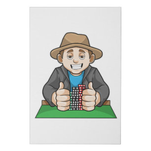 Winner at Poker Faux Canvas Print