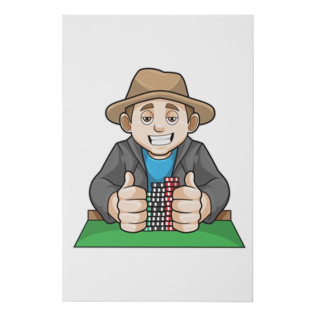 Winner at Poker Faux Canvas Print (Front)