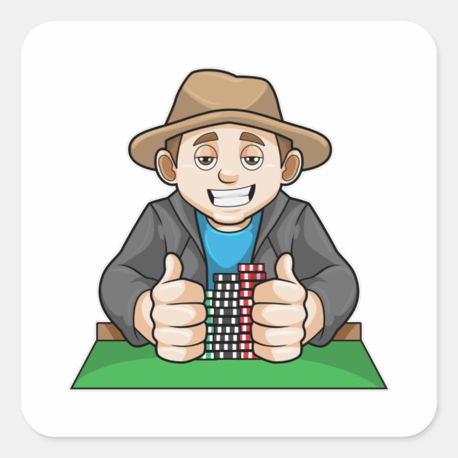 Winner at Poker Square Sticker (Front)