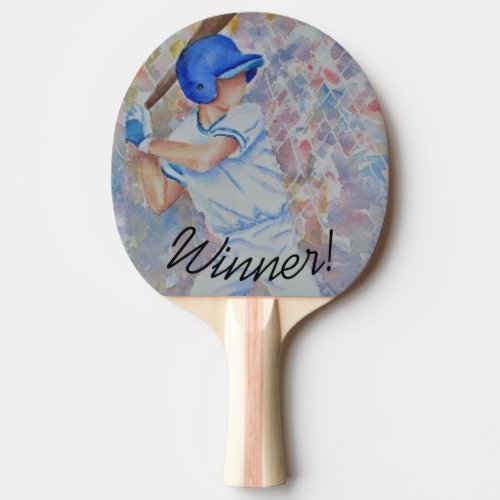 Winner Baseball Player Ping Pong Paddle