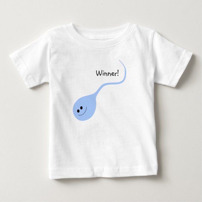 Winner Blue Funny Baby T-shirt (Front)