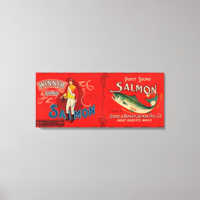 Winner Brand Salmon Label Canvas Print (Front)