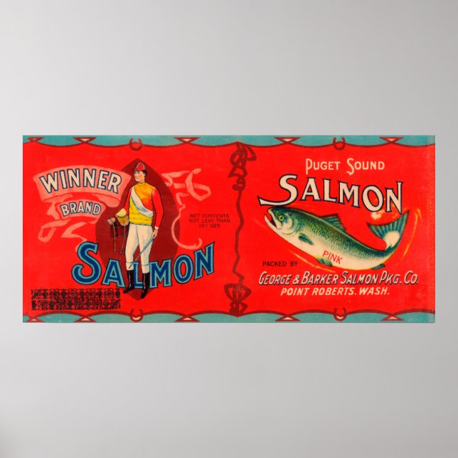 Winner Brand Salmon Label Poster (Front)