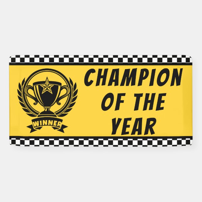 Winner Champion of the Year Banner | Custom Trophy (Horizontal)