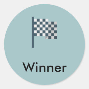 Winner! Checkered Flag Classic Round Sticker