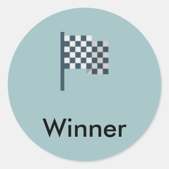 Winner! Checkered Flag Classic Round Sticker (Front)