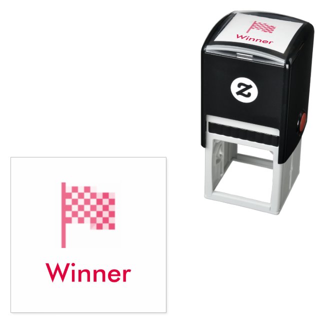 Winner! Checkered Flag Self-inking Stamp (In Situ)