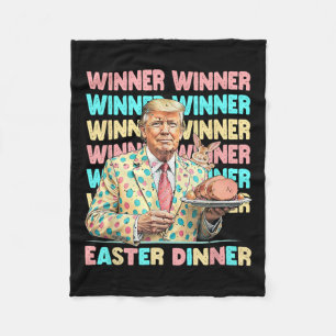 Winner Easter Dinner Days Trumps Bunny Rabbit Resu Fleece Blanket